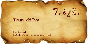 Thun Éva névjegykártya